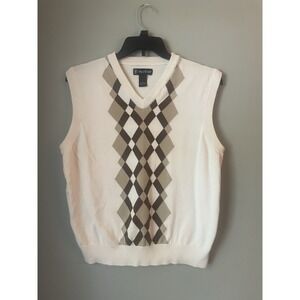 Pro Tour Mens Argyle Sleeveless Golf Sweater Vest Size L V-Neck‎ Preppy Academia